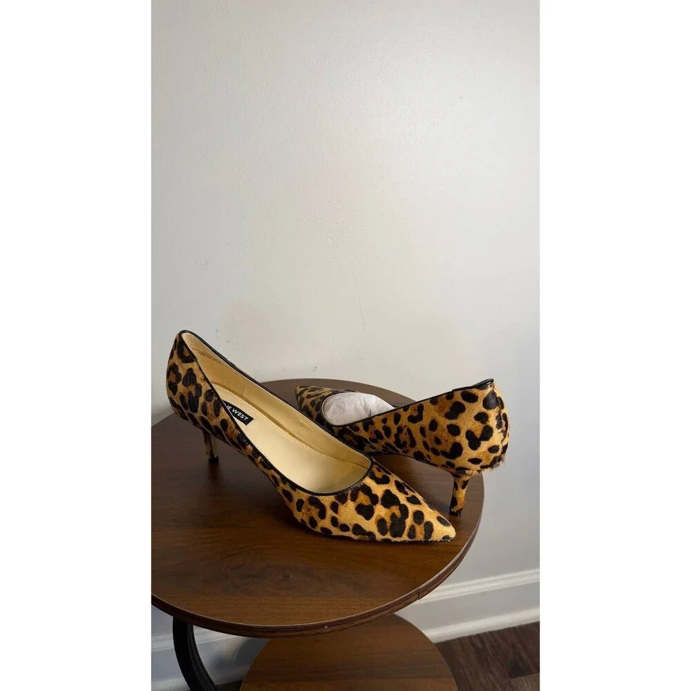 Nine West Arlene Pumps 9M Leopard Print Pointy Toe Kitten Heel NIB msrp$119 - Picture 8 of 15